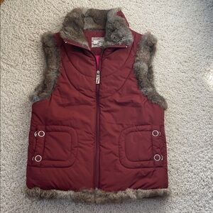 Down Faux Fur sleeveless Vest Womens XS